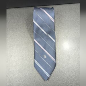 Men’s Christian Dior Asymmetrical Striped Suit Tie Navy Blue
